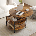 Wynny Round Lift-Top Wood Coffee Table with Storage