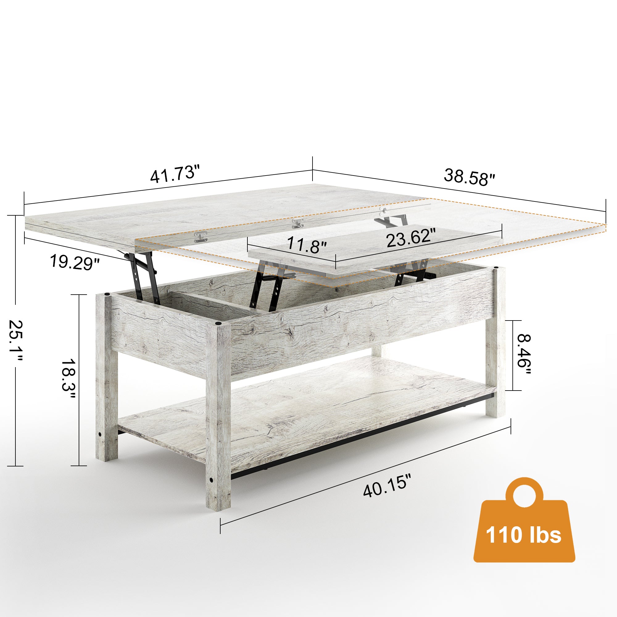 Torron Lift Top Coffee Table with Storage