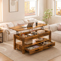 Areil Lift Top Coffee Table with Storage, Cocktail Table with 2 Drawers