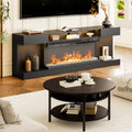2-Piece Living Room Table Set，Round Lift-Top Coffee Table And 70" Modern Electric Fireplace Tv Stand