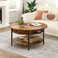 Wynny Round Lift-Top Wood Coffee Table with Storage