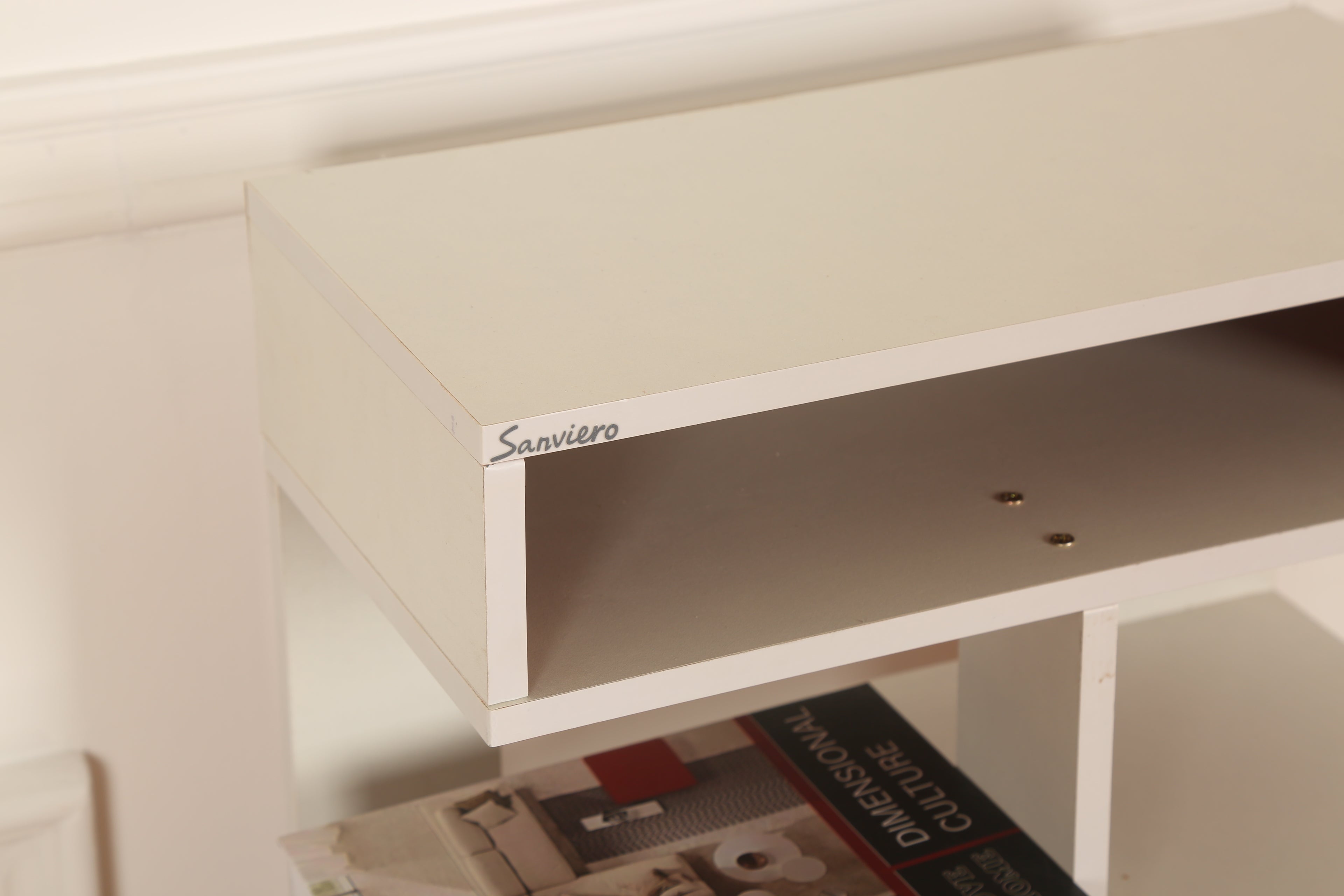 Sanviero White Multi -Bookshelves tiered Display Shelf for Organizing and Decorating