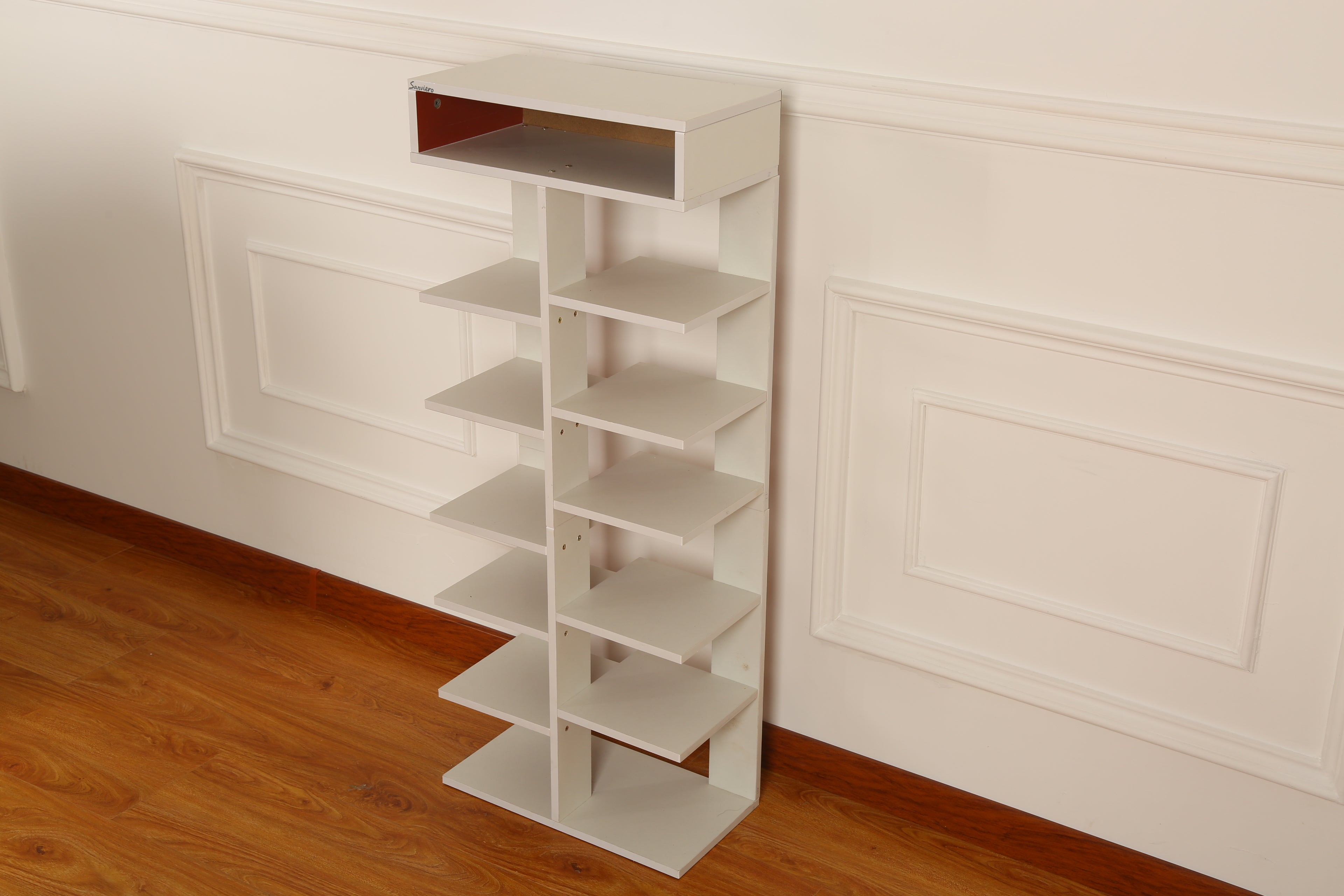 FABATO White Multi -Bookshelves tiered Display Shelf for Organizing and Decorating