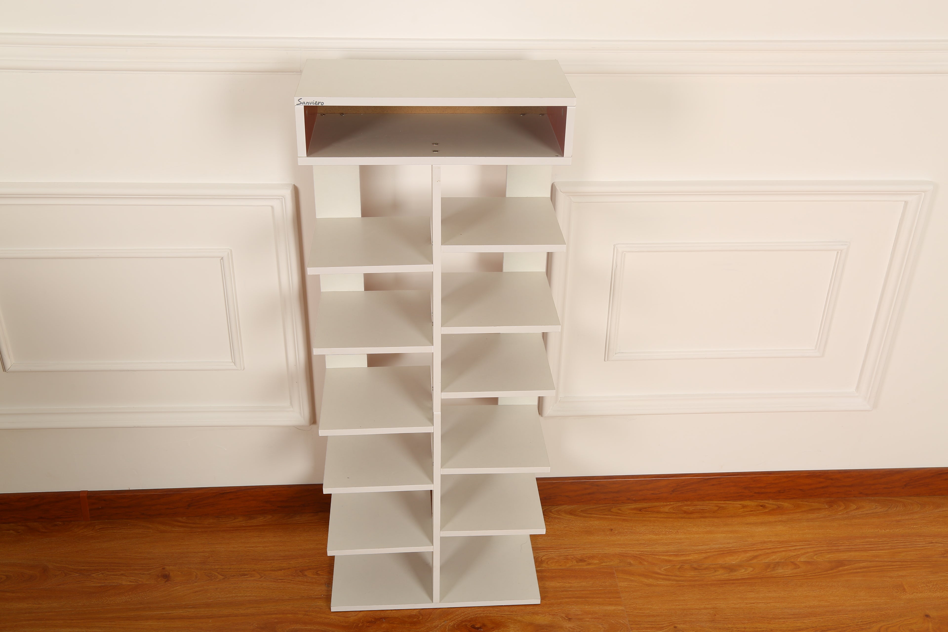 FABATO White Multi -Bookshelves tiered Display Shelf for Organizing and Decorating