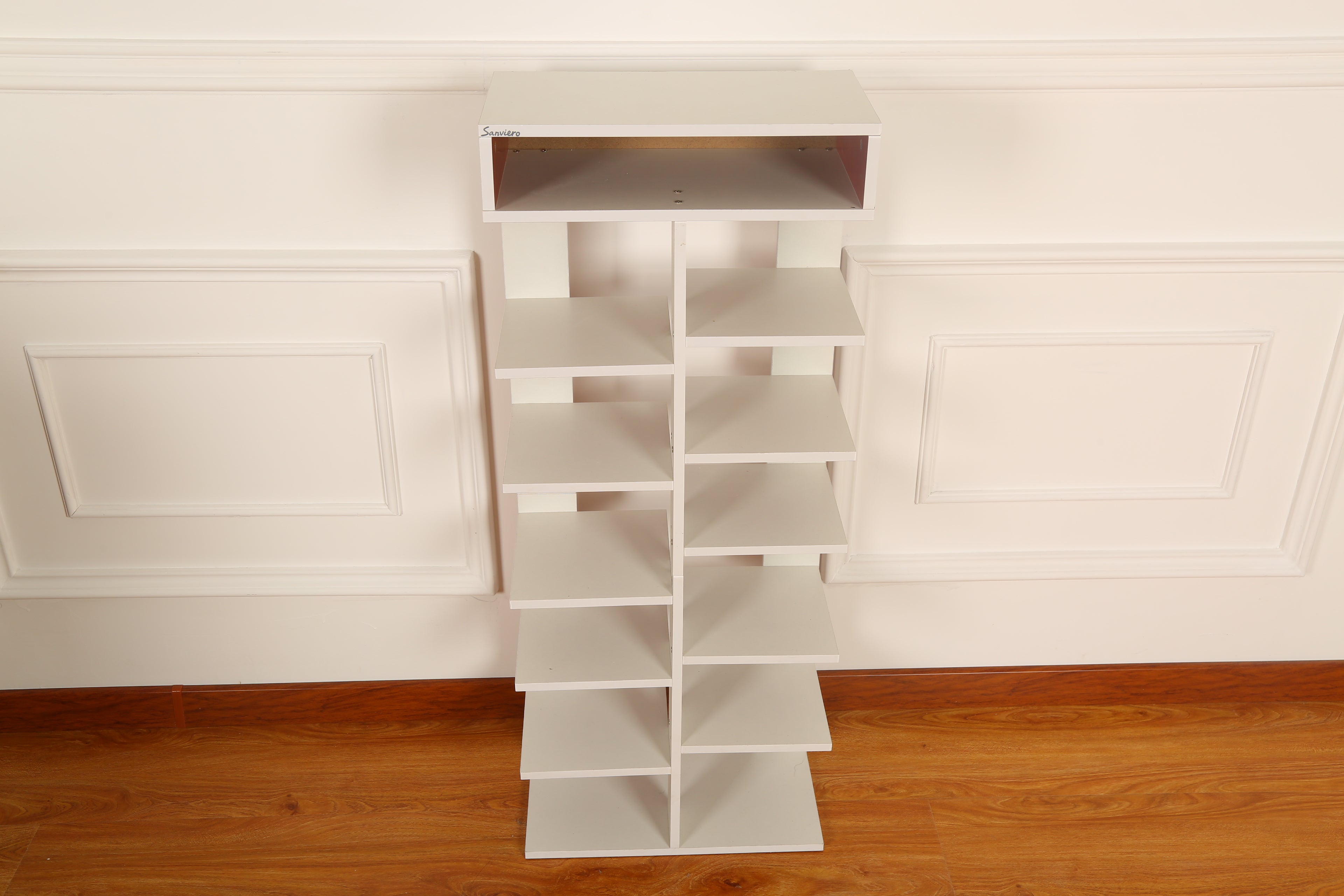 FABATO White Multi -Bookshelves tiered Display Shelf for Organizing and Decorating