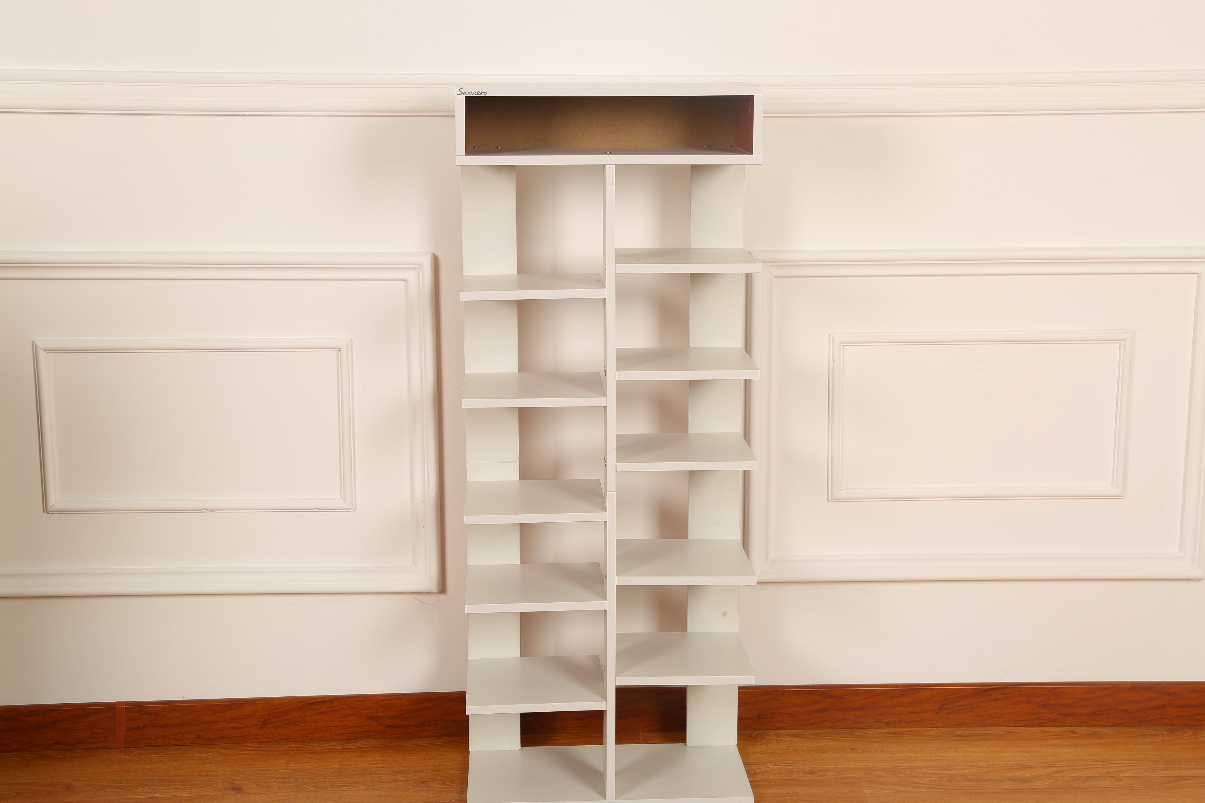 FABATO White Multi -Bookshelves tiered Display Shelf for Organizing and Decorating