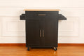 FABATO Black Rolling Storage Cabinet with Drawer and Cabinet Doors