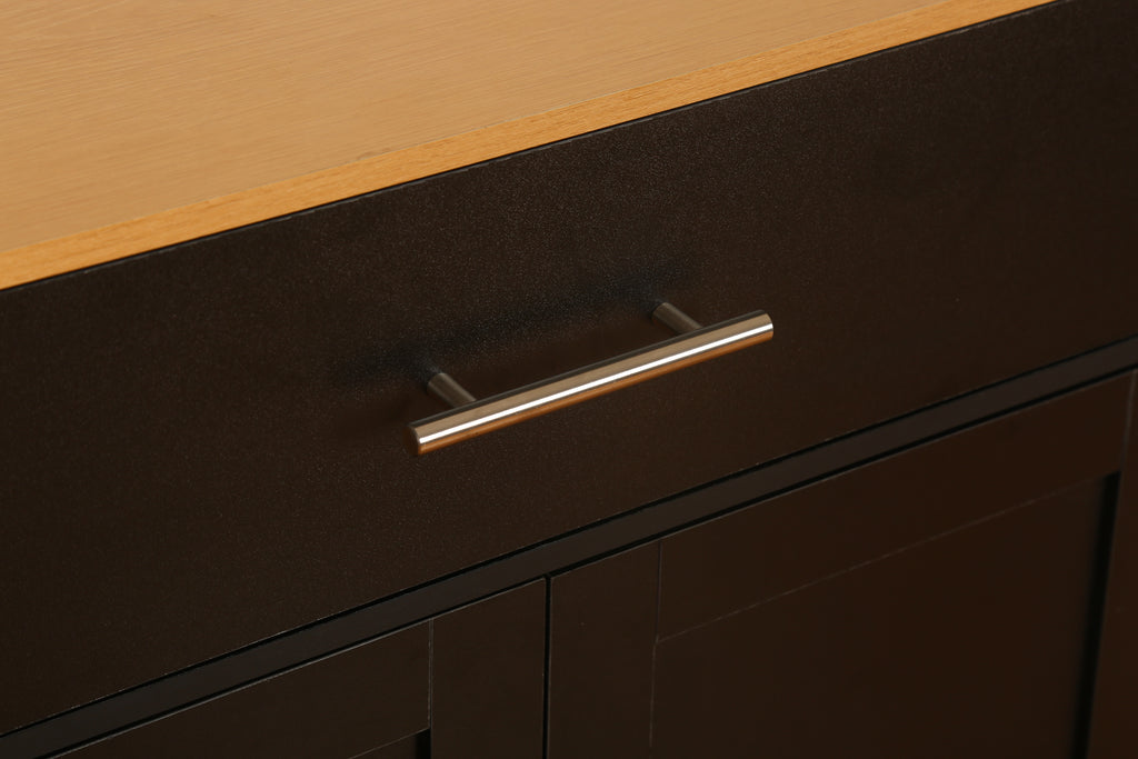 FABATO Black Rolling Storage Cabinet with Drawer and Cabinet Doors