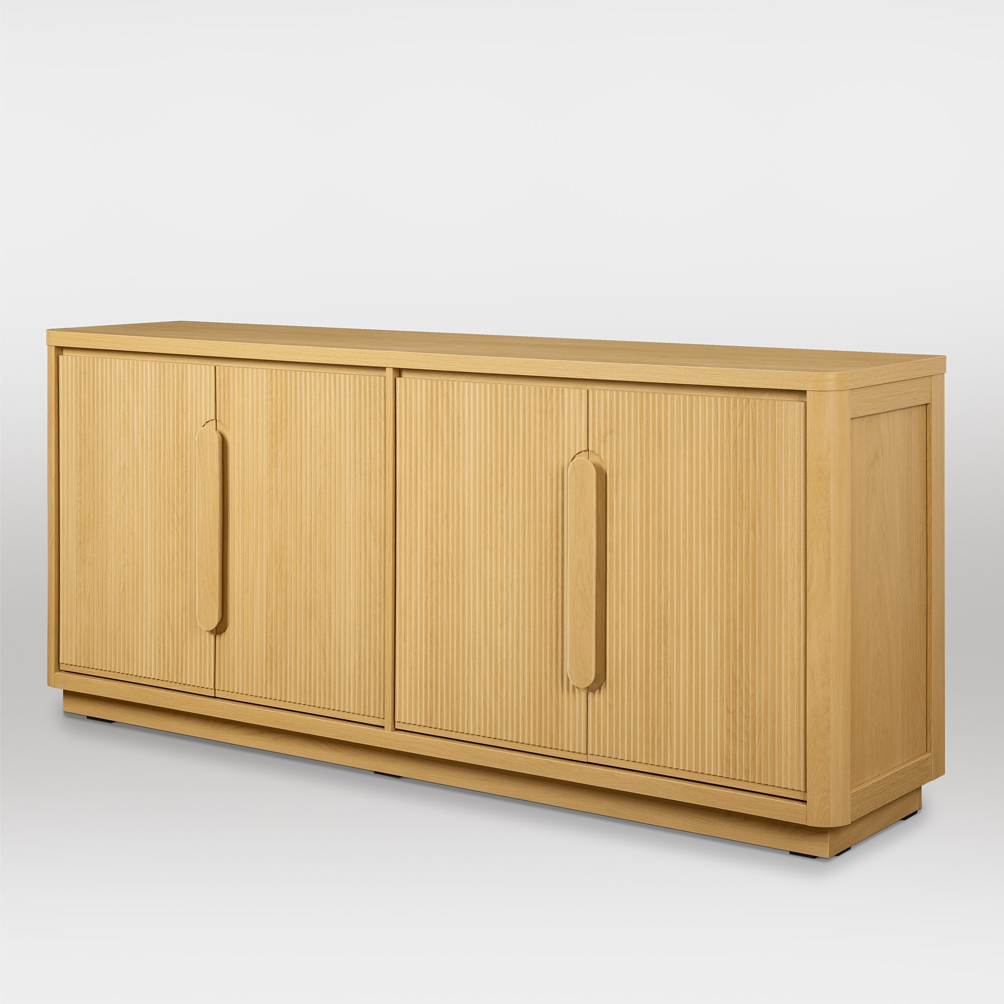 70" Modern Storage TV Stand, 4 Doors Fluted TV Console for TVs 55" - 85", Media Console and Entertainment Center