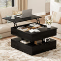 Lift Top Coffee Table With Storage And Hidden Compartment, Wood Square Coffee Table For Living Room,31.5'' Small Center Table With Open Display Shelf For Dining Reception Room