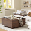 32" W Lift-Top Manufactured Wood Square Coffee Table with Block Base and Storage