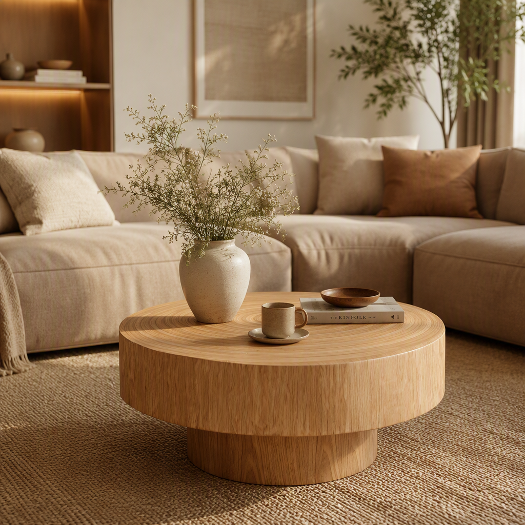 Round Wooden Coffee Table