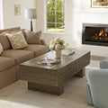 47.2" Fluted Lift Top Coffee Table with Storage Modern Wood Table