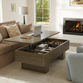 47.2" Fluted Lift Top Coffee Table with Storage Modern Wood Table
