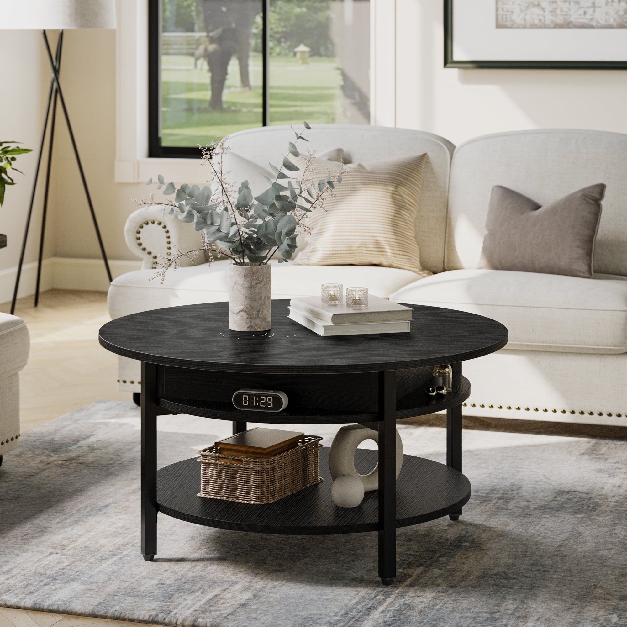 Gardal 30.5" W LED Lift Top Manufactured Wood Coffee Table