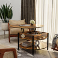 Wynny Round Lift-Top Wood Coffee Table with Storage