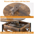 Wynny Round Lift-Top Wood Coffee Table with Storage