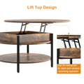 Wynny Round Lift-Top Wood Coffee Table with Storage